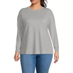 Women's Cotton Relaxed Long Sleeve Crew Neck