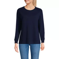 Women's Cotton Relaxed Long Sleeve Crew Neck