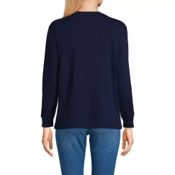 Women's Cotton Relaxed Long Sleeve Crew Neck
