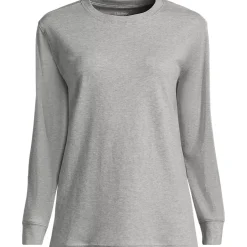 Women's Cotton Relaxed Long Sleeve Crew Neck