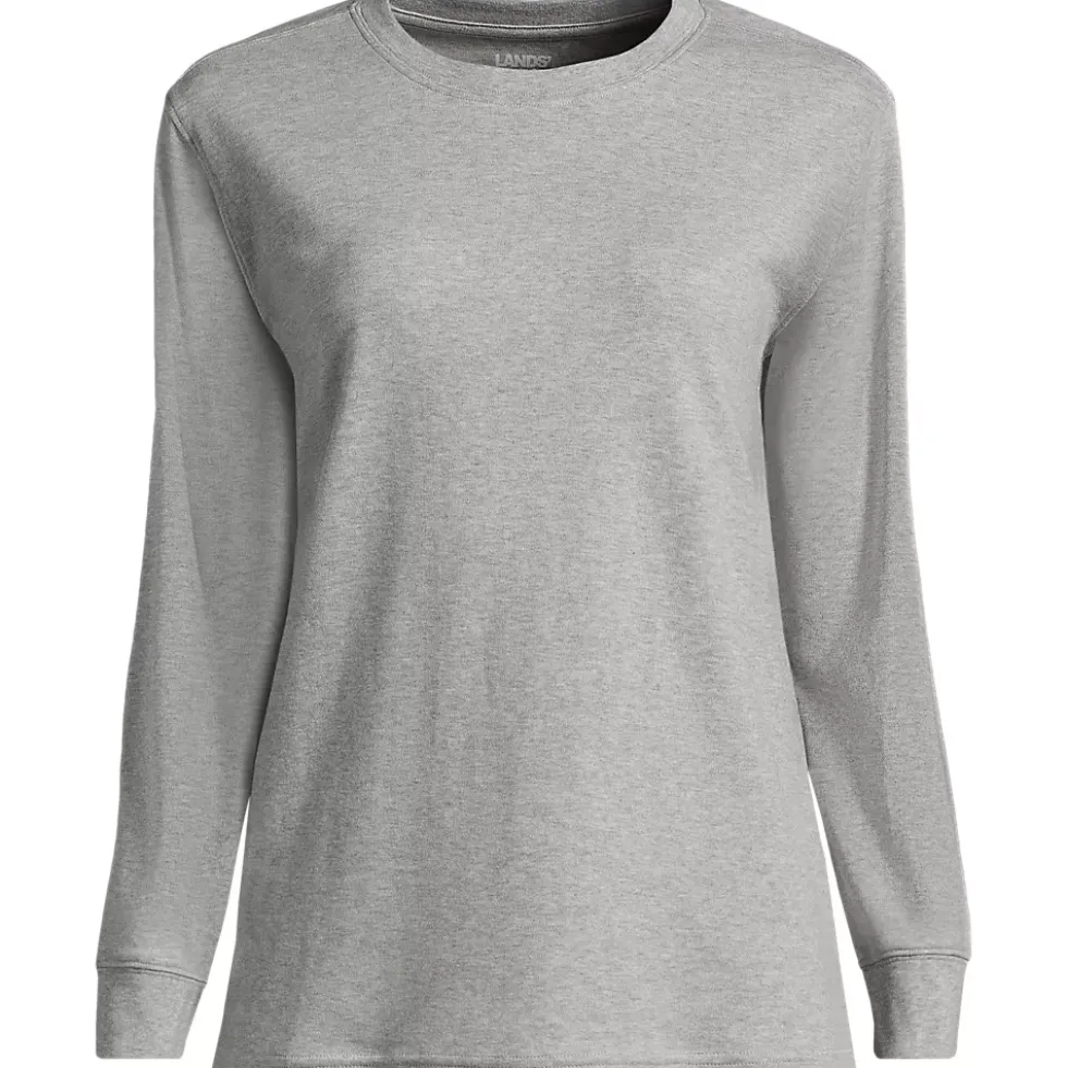 Women's Cotton Relaxed Long Sleeve Crew Neck