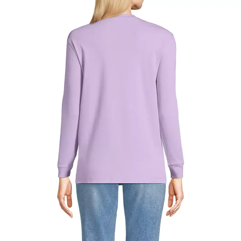 Women's Cotton Relaxed Long Sleeve Crew Neck