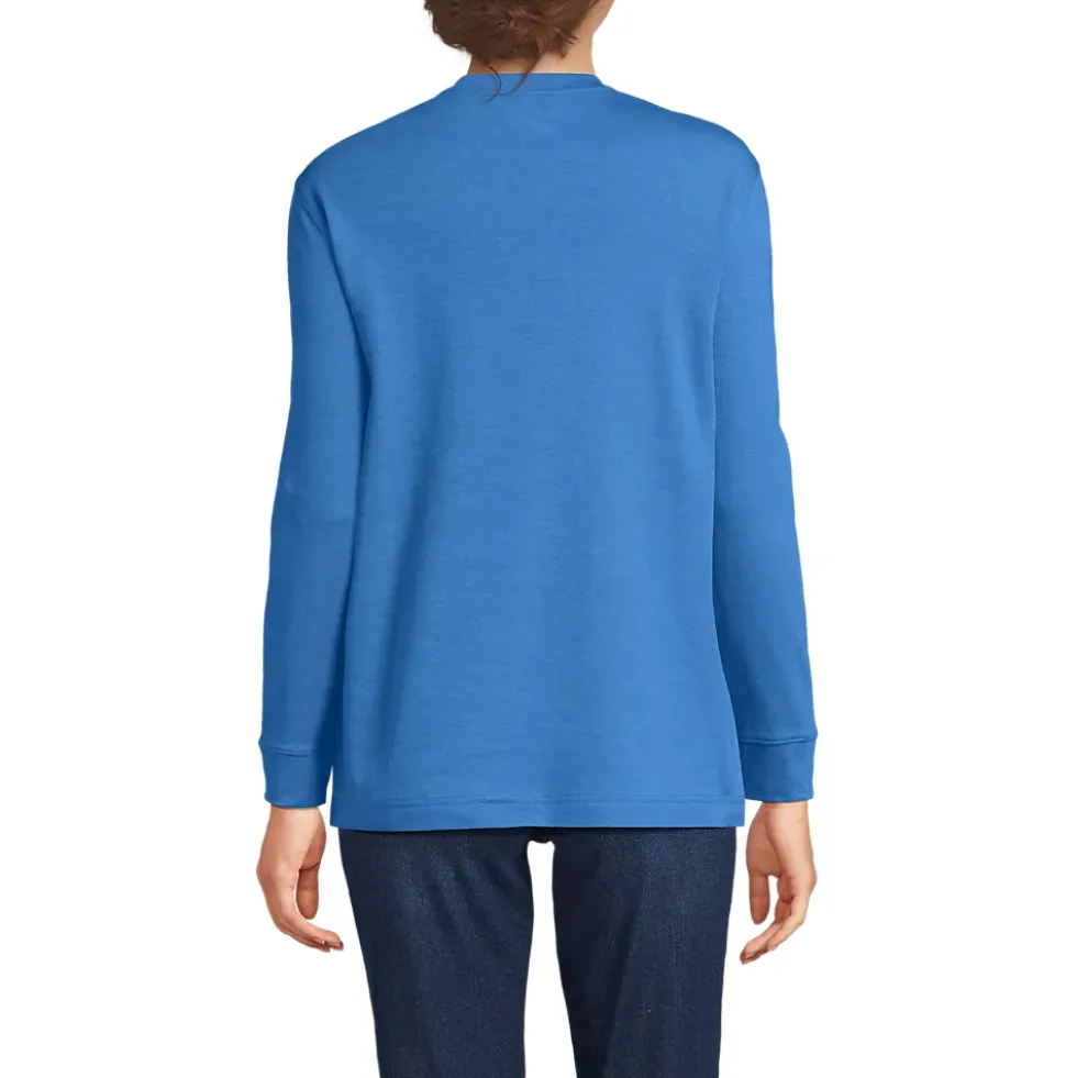 Women's Cotton Relaxed Long Sleeve Crew Neck