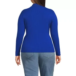 Women's Cotton Ribbed Long Sleeve Polo Sweater