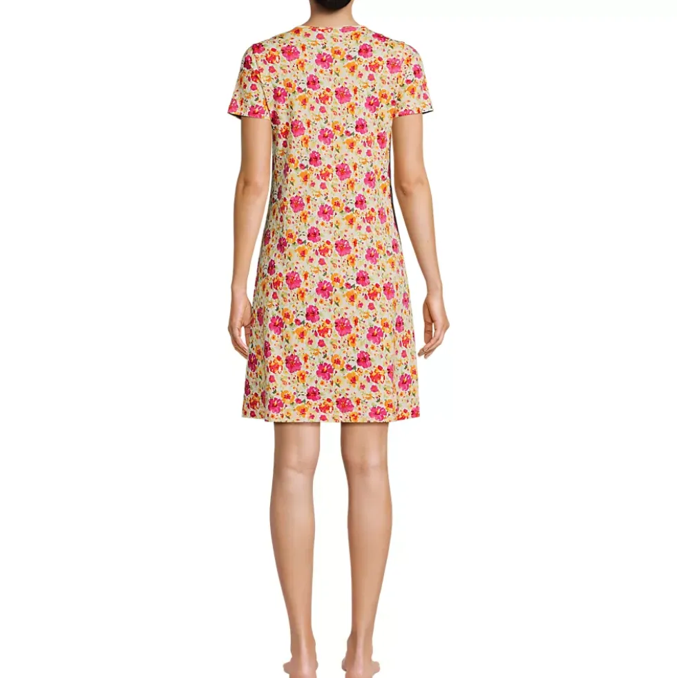 Women's Cotton Short Sleeve Knee Length Nightgown