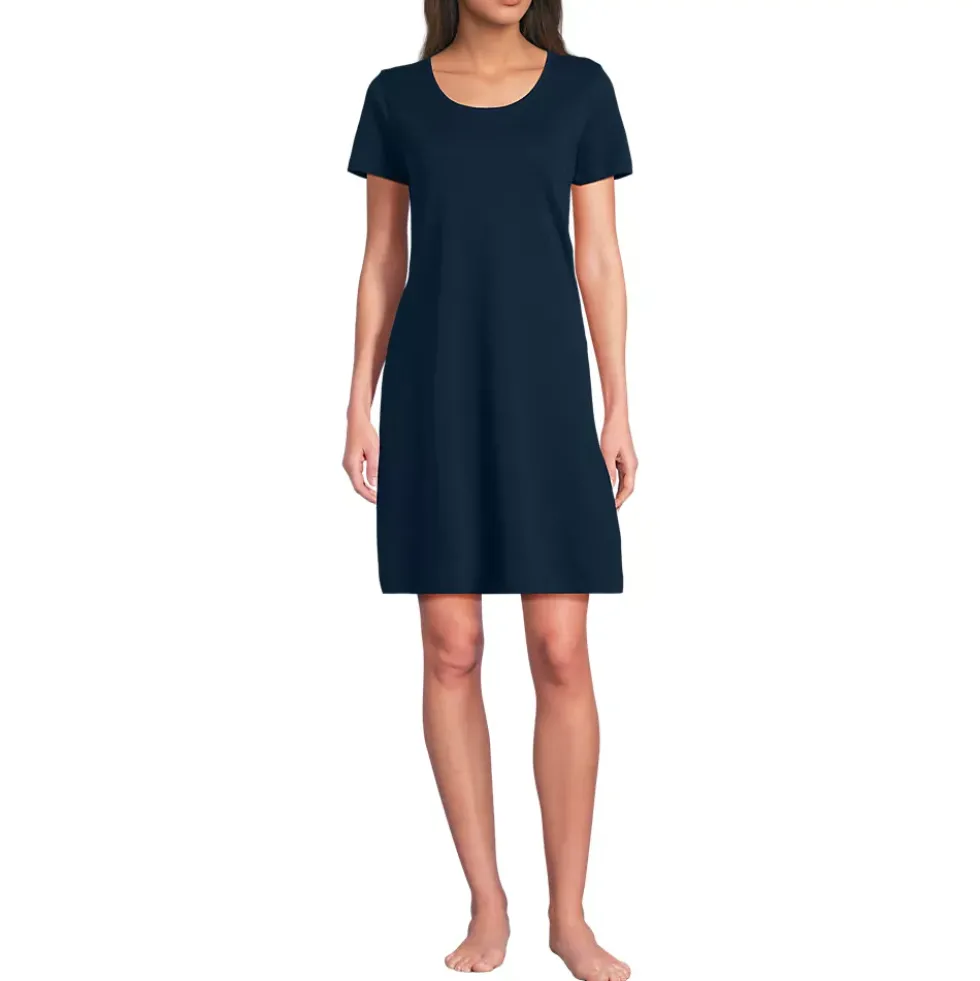 Women's Cotton Short Sleeve Knee Length Nightgown