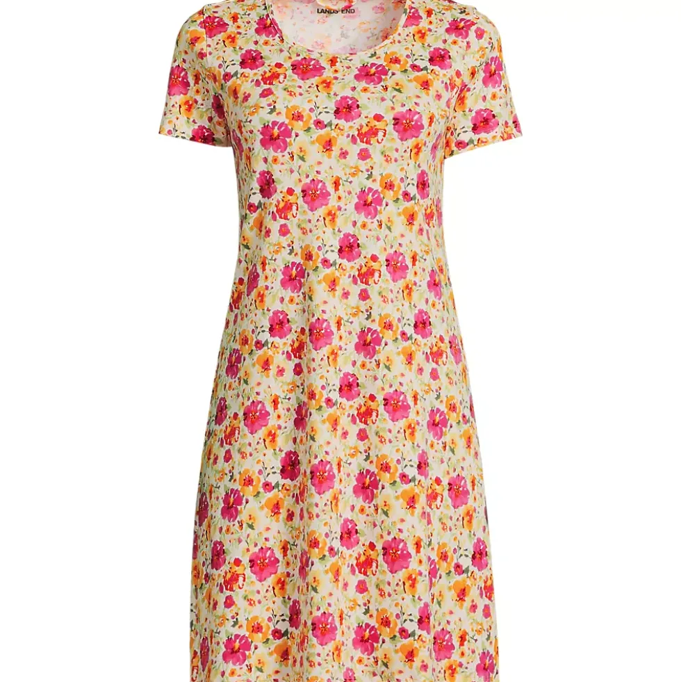 Women's Cotton Short Sleeve Knee Length Nightgown