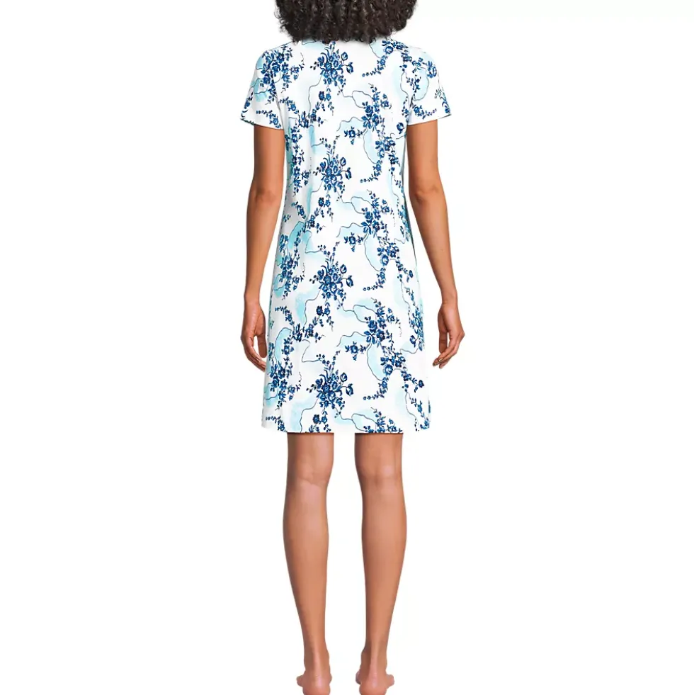 Women's Cotton Short Sleeve Knee Length Nightgown