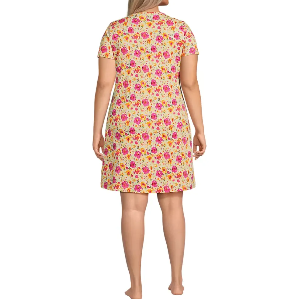 Women's Cotton Short Sleeve Knee Length Nightgown