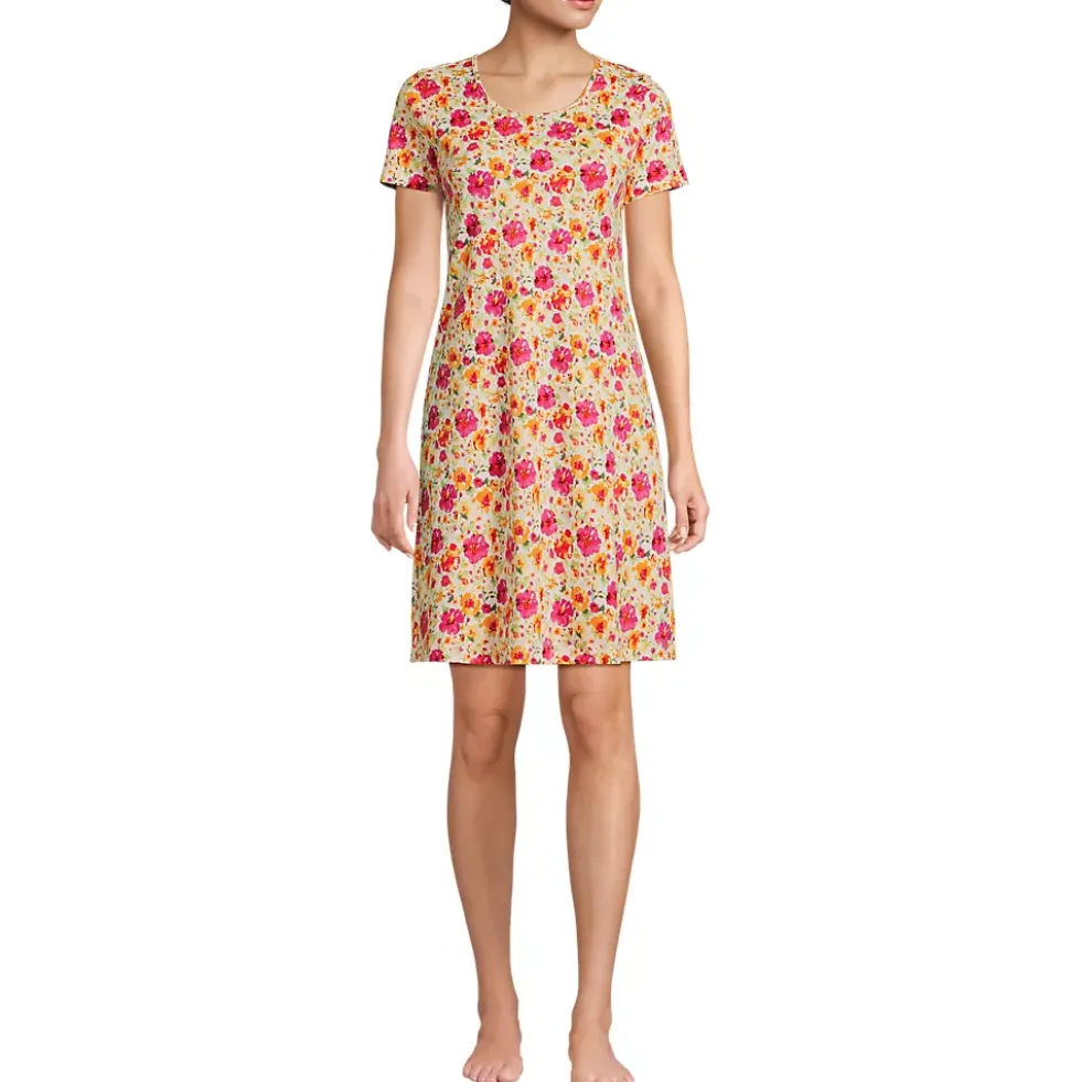 Women's Cotton Short Sleeve Knee Length Nightgown