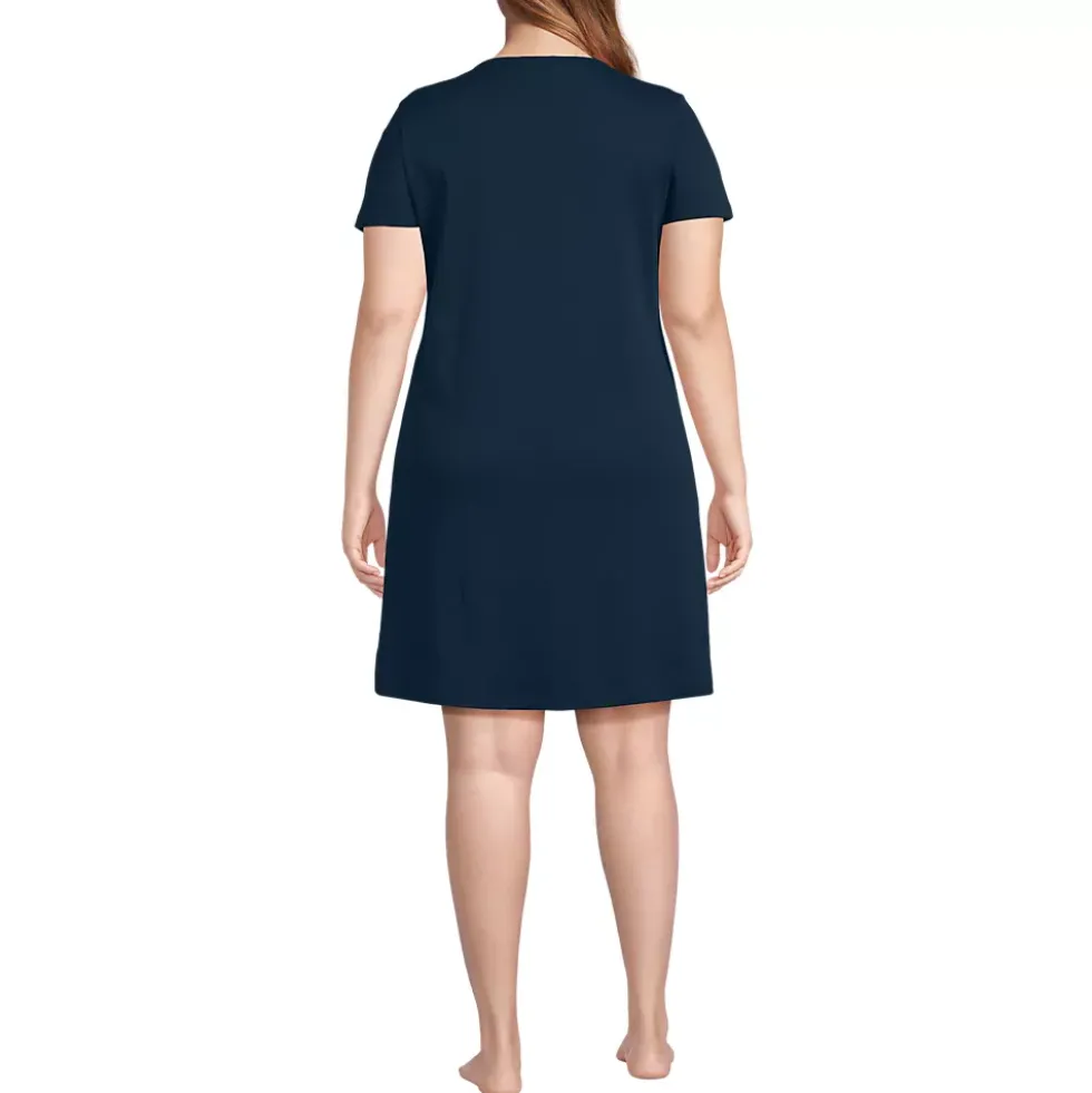 Women's Cotton Short Sleeve Knee Length Nightgown