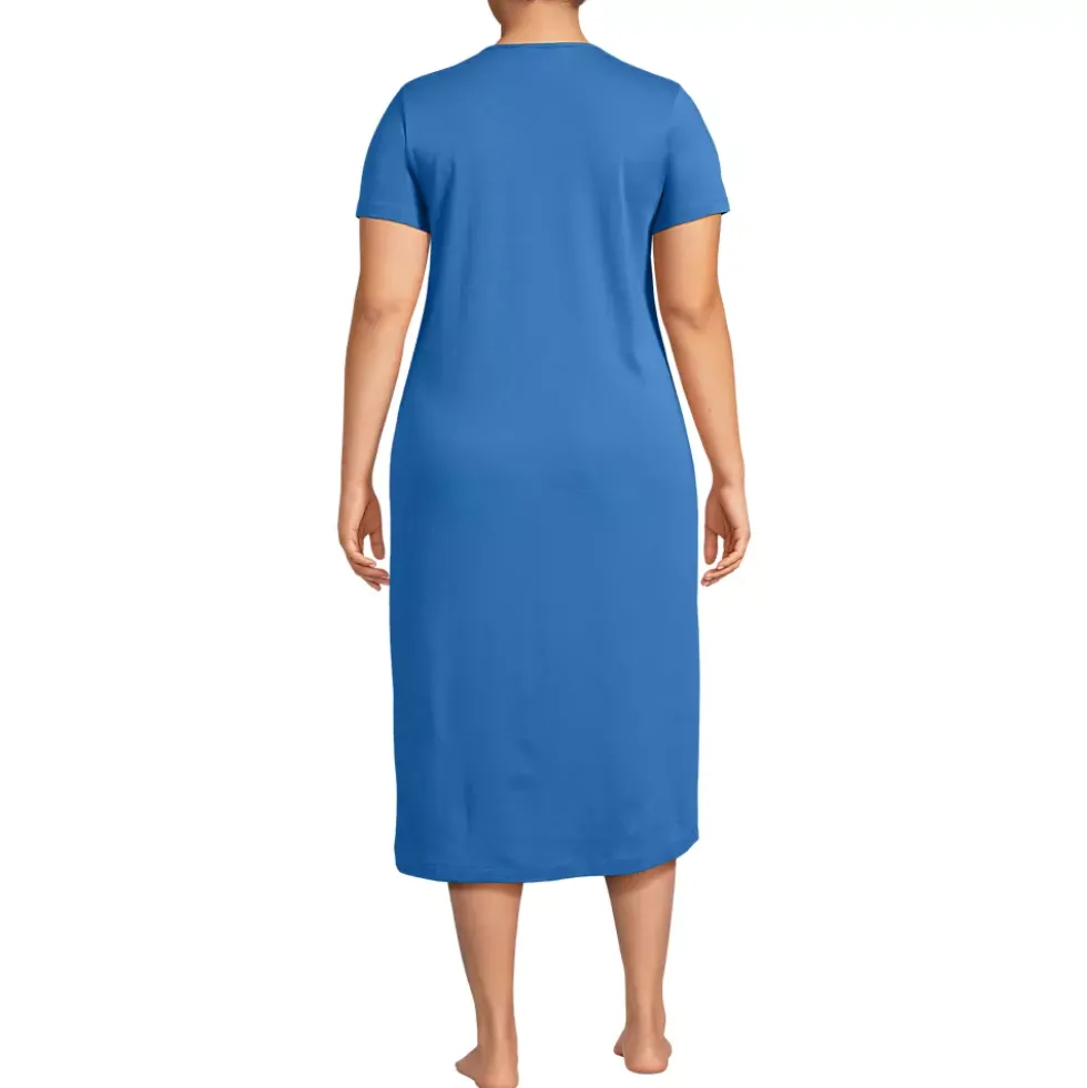 Women's Cotton Short Sleeve Midcalf Nightgown