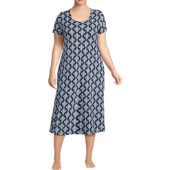 Women's Cotton Short Sleeve Midcalf Nightgown