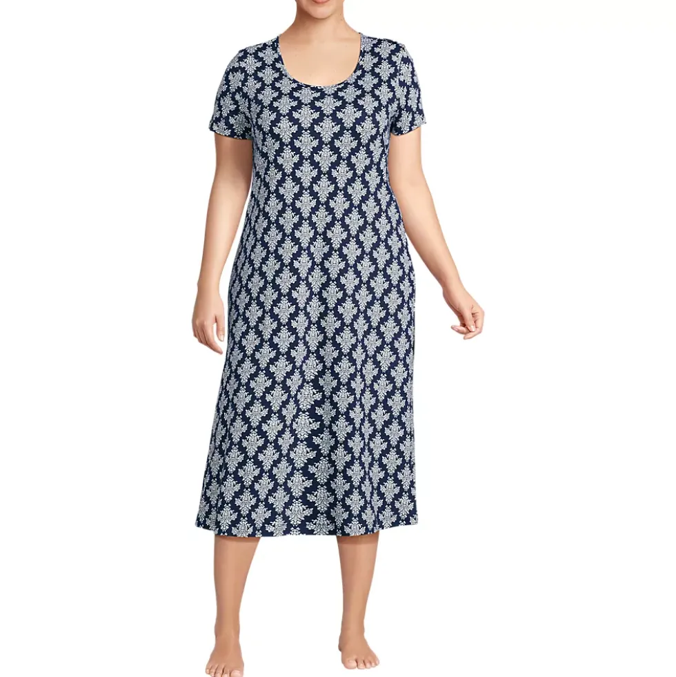 Women's Cotton Short Sleeve Midcalf Nightgown