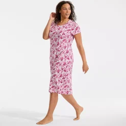 Women's Cotton Short Sleeve Midcalf Nightgown