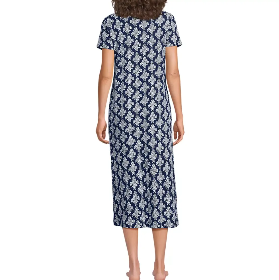 Women's Cotton Short Sleeve Midcalf Nightgown