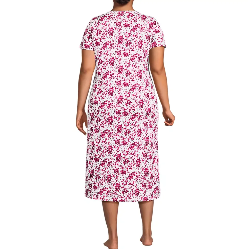 Women's Cotton Short Sleeve Midcalf Nightgown