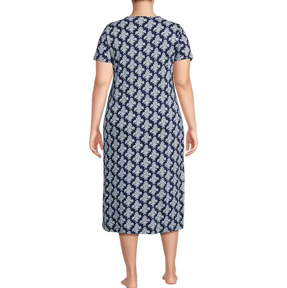 Women's Cotton Short Sleeve Midcalf Nightgown
