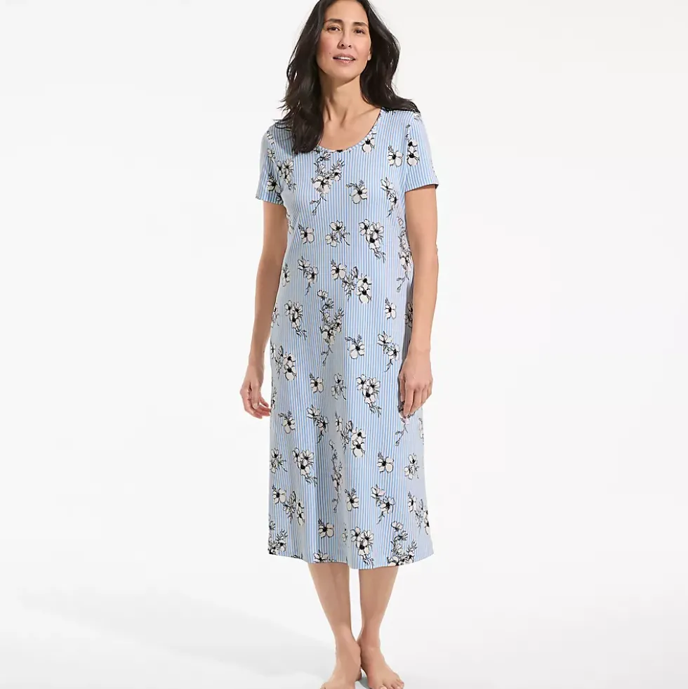 Women's Cotton Short Sleeve Midcalf Nightgown