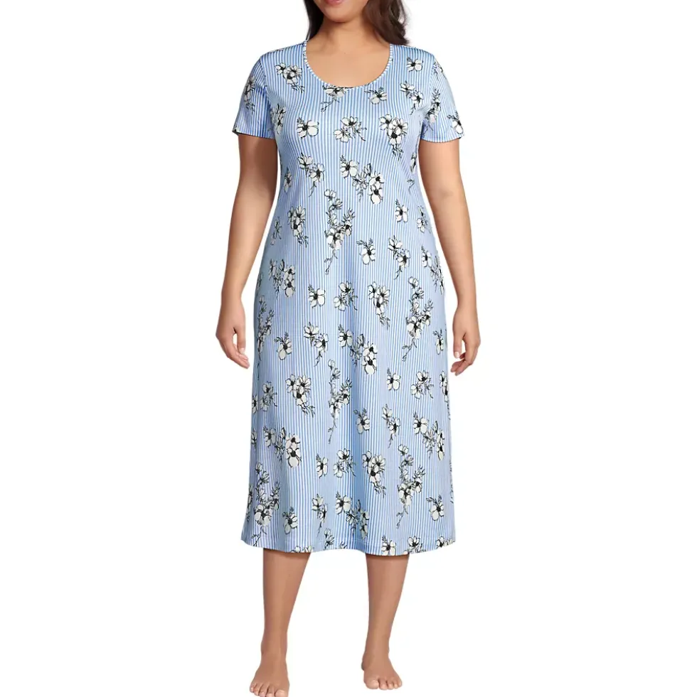 Women's Cotton Short Sleeve Midcalf Nightgown