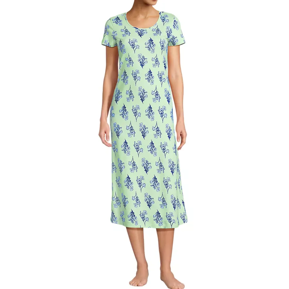 Women's Cotton Short Sleeve Midcalf Nightgown
