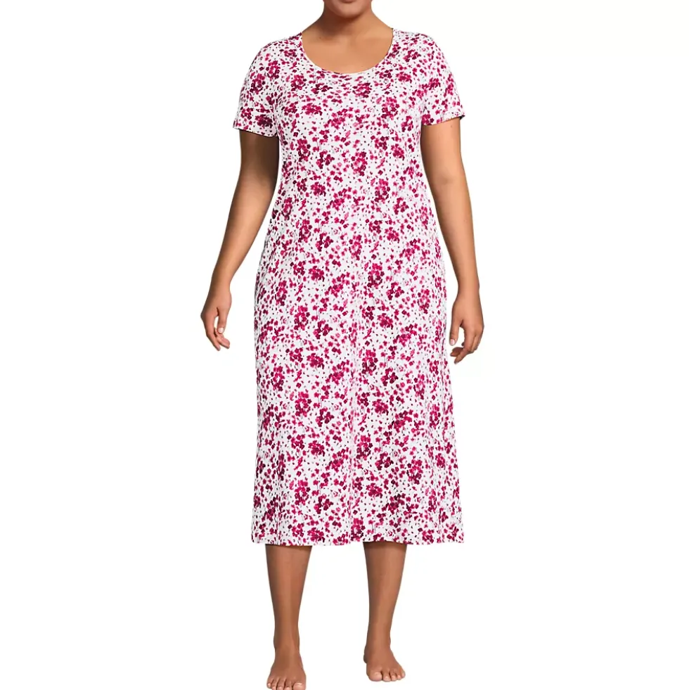 Women's Cotton Short Sleeve Midcalf Nightgown