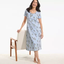 Women's Cotton Short Sleeve Midcalf Nightgown