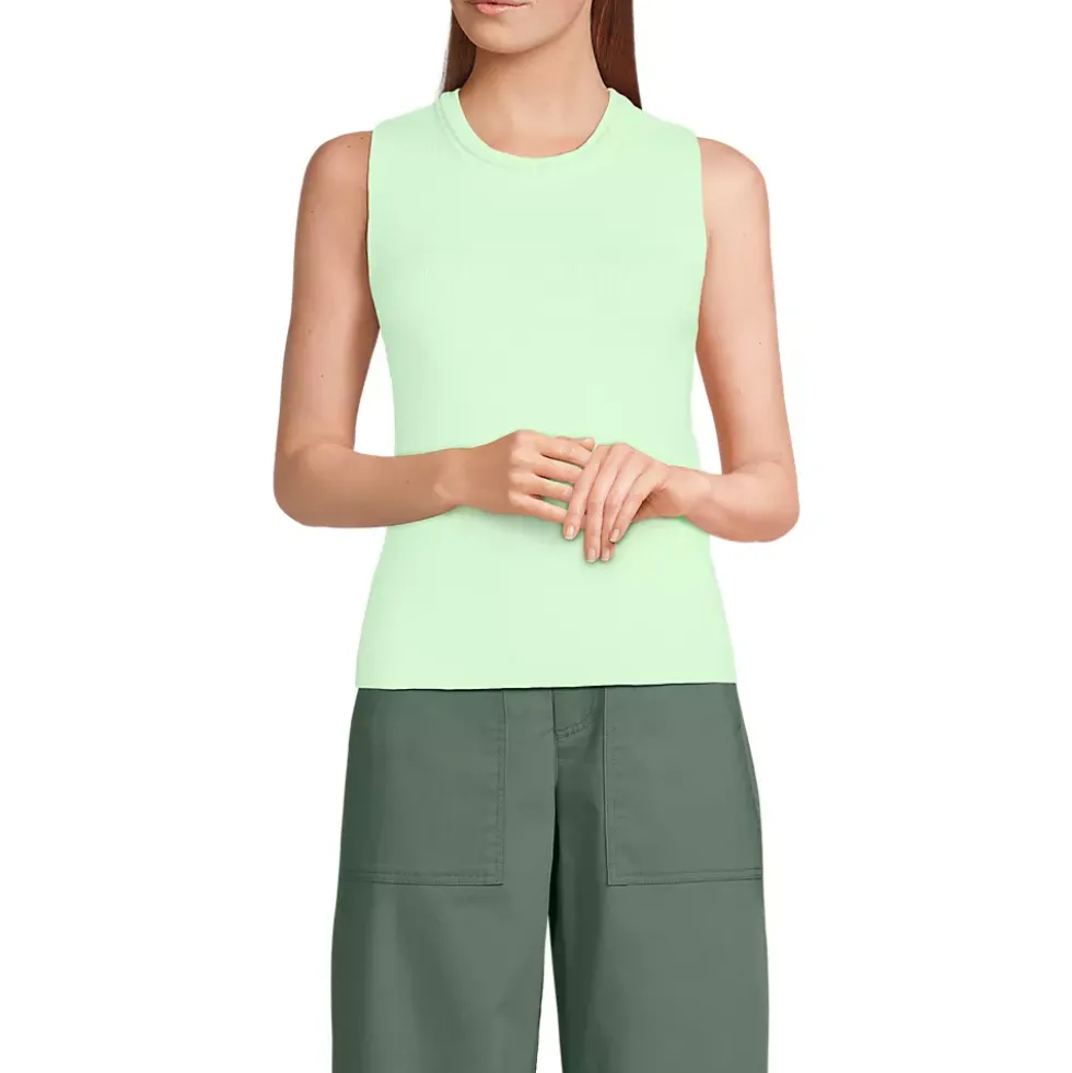Women's Cotton Viscose Braided Neck Tank Sweater