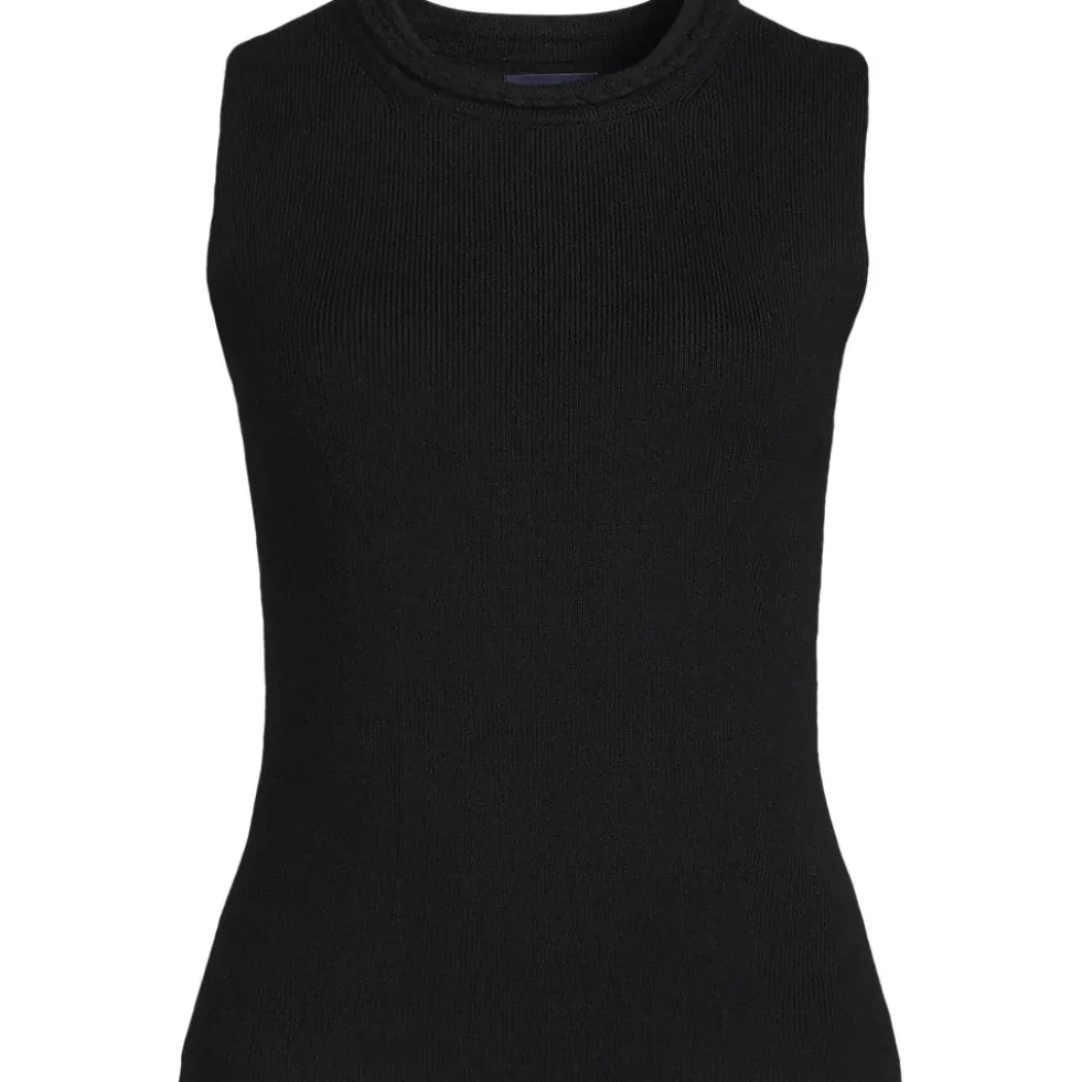 Women's Cotton Viscose Braided Neck Tank Sweater