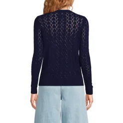 Women's Cotton Viscose Button Shoulder Modern Crew Sweater