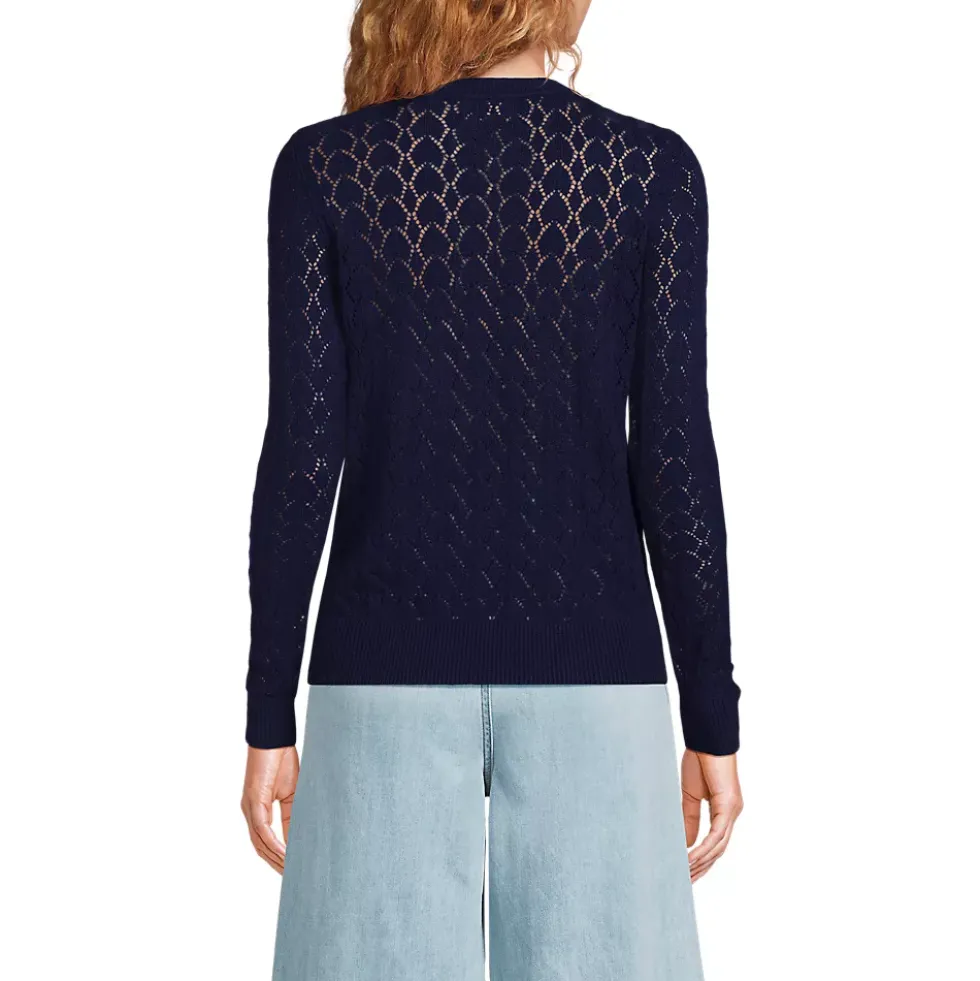 Women's Cotton Viscose Button Shoulder Modern Crew Sweater