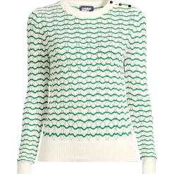 Women's Cotton Viscose Button Shoulder Modern Crew Sweater