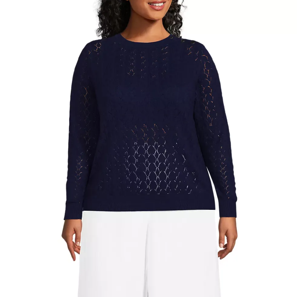 Women's Cotton Viscose Button Shoulder Modern Crew Sweater
