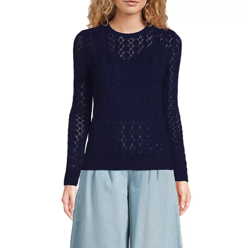 Women's Cotton Viscose Button Shoulder Modern Crew Sweater