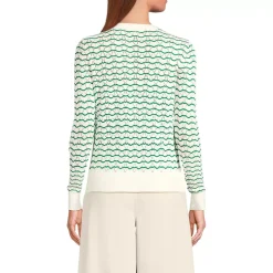 Women's Cotton Viscose Button Shoulder Modern Crew Sweater