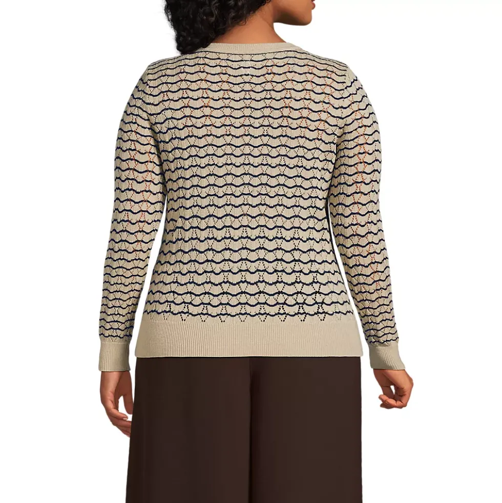 Women's Cotton Viscose Button Shoulder Modern Crew Sweater