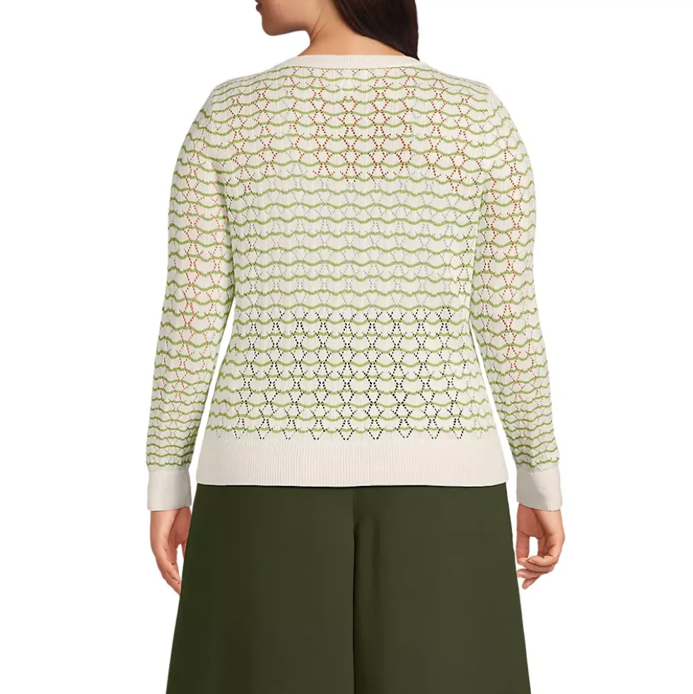 Women's Cotton Viscose Button Shoulder Modern Crew Sweater