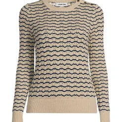 Women's Cotton Viscose Button Shoulder Modern Crew Sweater