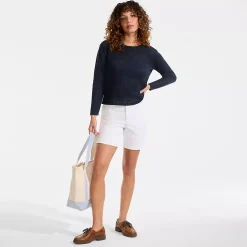 Women's Cotton Viscose Mesh Jacquard Crew Neck Sweater