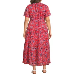 Women's Cotton Voile Button Front Maxi Dress