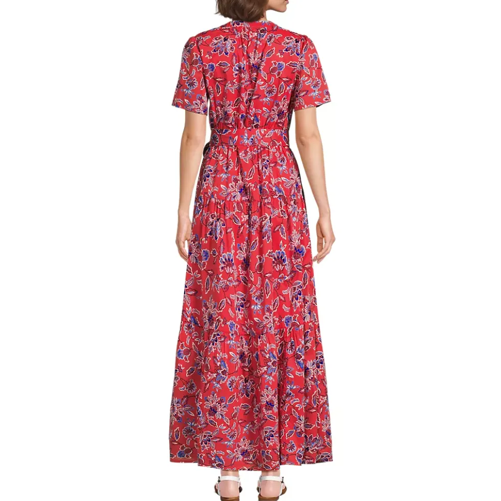 Women's Cotton Voile Button Front Maxi Dress