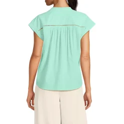 Women's Cotton Voile Drop Shoulder Short Sleeve Top