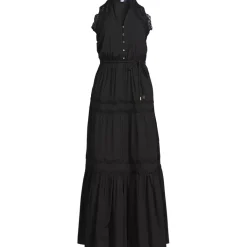 Women's Cotton Voile Halter Tiered Maxi Dress