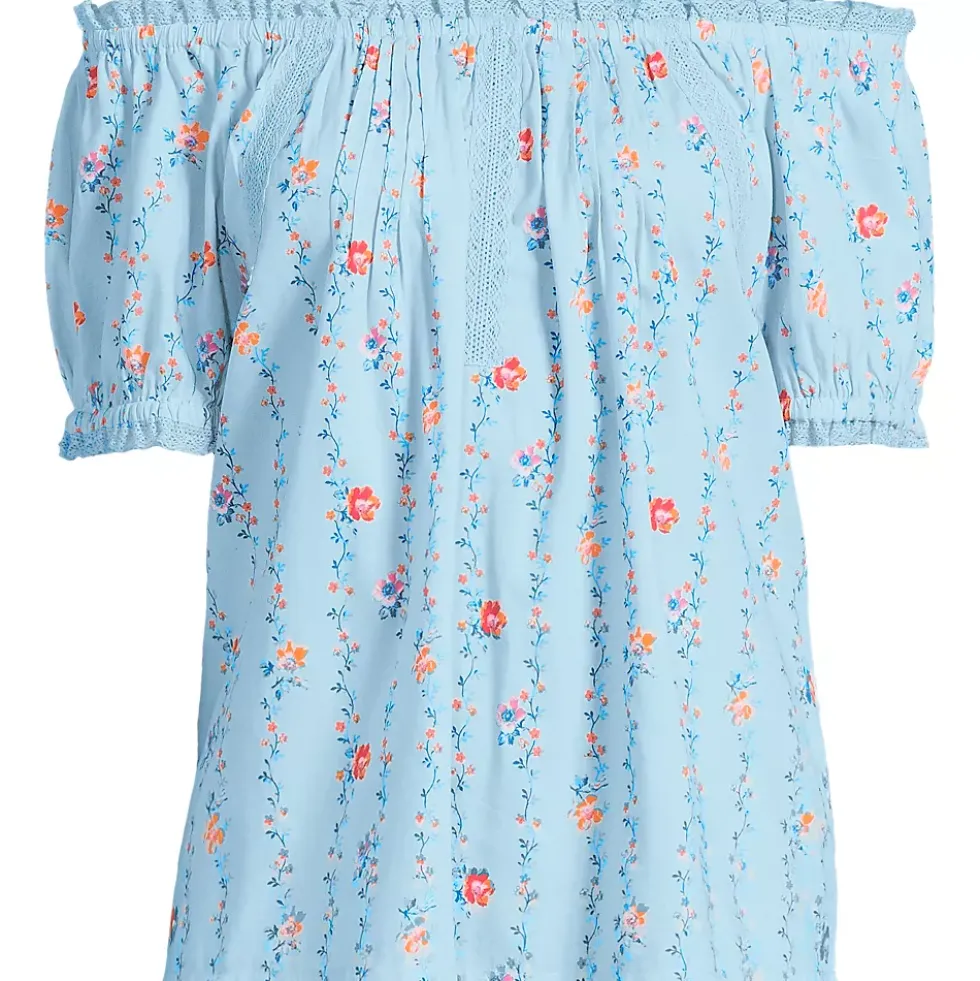 Women's Cotton Voile Pintuck Trim Blouse
