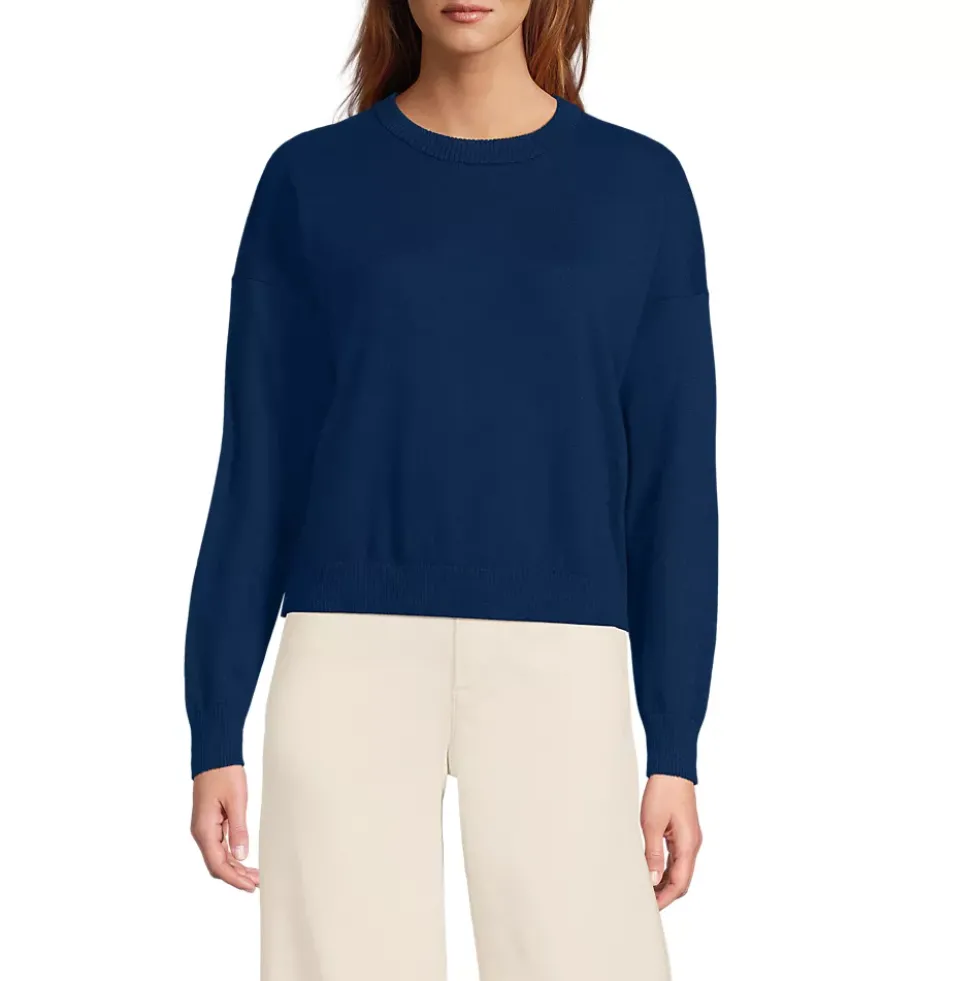 Women's Cotton Wedge Crew Neck Sweater