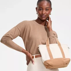 Women's Cotton Wedge Crew Neck Sweater