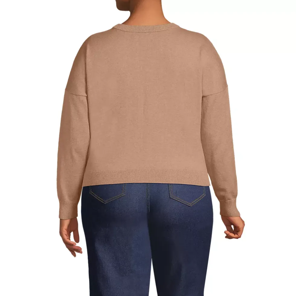 Women's Cotton Wedge Crew Neck Sweater