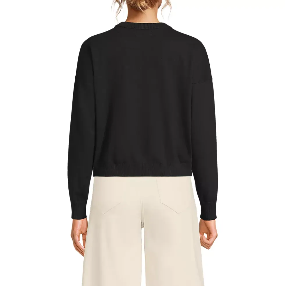 Women's Cotton Wedge Crew Neck Sweater