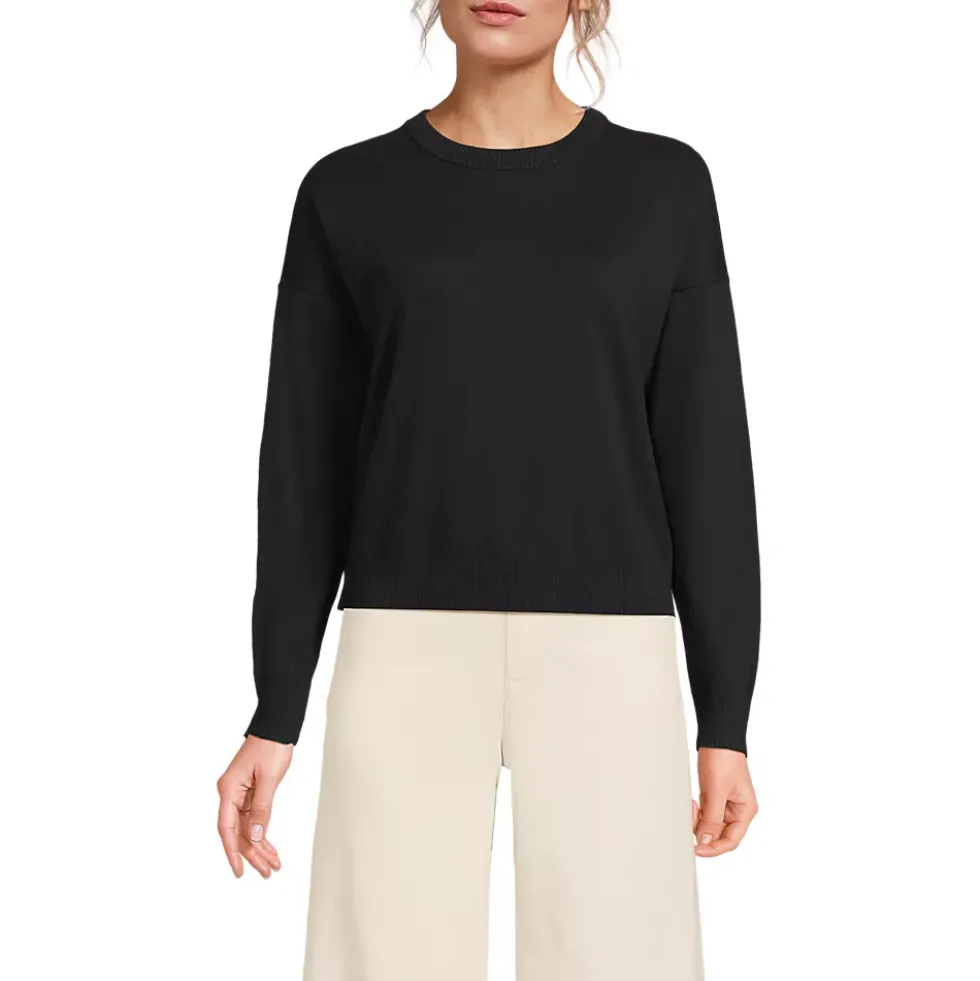 Women's Cotton Wedge Crew Neck Sweater