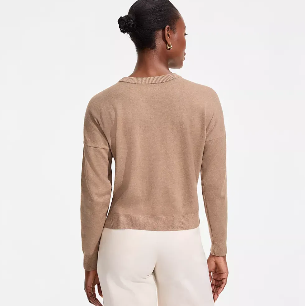 Women's Cotton Wedge Crew Neck Sweater